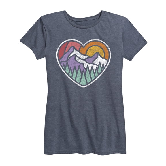 Instant Message - Mountain Forest Heart - Women's Short Sleeve Graphic T-shirt