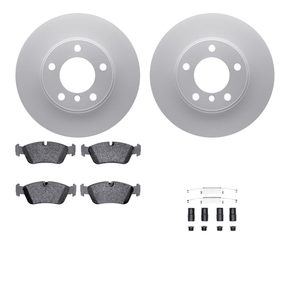 Dynamic Friction Company Front Geospec Brake Rotors with 5000 Euro Ceramic Brake Pads includes Hardware 4612-31006