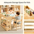 thumbnail image 6 of Kids Desk and Chair, Toddler Play Activity Table with Storage Shelves, Wooden Art Desk for Drawing Playrooms Daycare Classroom, 6 of 8