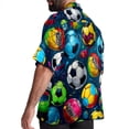 thumbnail image 3 of Football Men's Short Sleeve Hawaiian Print Button Down Beach Shirt, 3 of 6