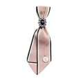 thumbnail image 5 of Segolike Women's Neck Tie Silky Retro Style Smooth Bow Tie for Blouse Student Wedding white pink, 5 of 8