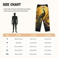 thumbnail image 2 of Salouo Elegant Gold Leaf Peacock Print Women's Pajama Pants Casual Loose Sweatpants PJs Flowy Pants Drawstring Palazzo for Women Wide Leg Pants Lounge Pajama -Small, 2 of 8