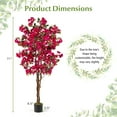 thumbnail image 3 of Gymax 6 FT Artificial Bougainvillea Tree Set of 2 Tall Faux Pre-potted Tree w/ 910 Flowers, 3 of 10