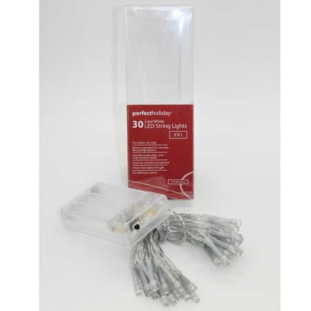 Tiger Battery - Perfect Holiday 30 LED String Fairy Light Battery Operated - w/ Timer - White
