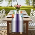 thumbnail image 4 of Gray Purple Table Runner 70 Inches Long, Modern Gradient Geometric Cotton Linen Table Runners Dresser Scarves, Decorative Fabric Tabletop Scarf Furniture Cover for Home Dinner Party 13"x70", 4 of 9