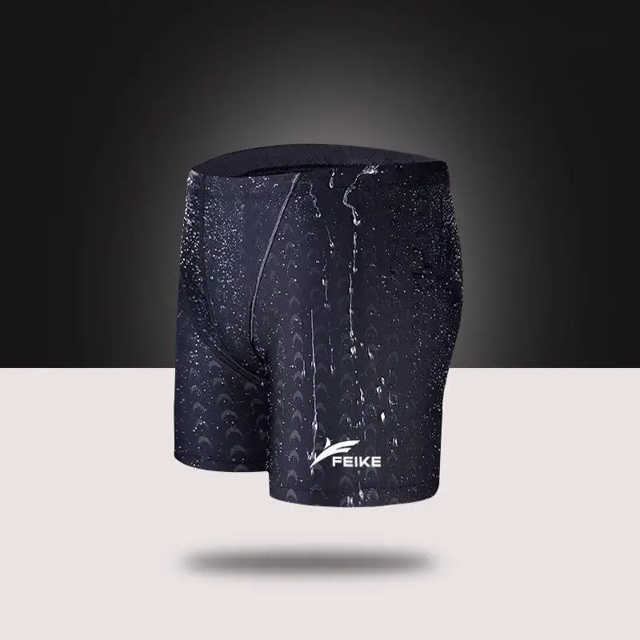 Bañador de cinco puntos de secado rápido para hombre, impermeable, gorro de baño con estampado de piel de tiburón y gafas