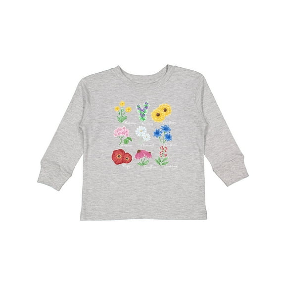 Inktastic Wild Flower Chart Boys or Girls Long Sleeve Toddler T-Shirt