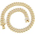thumbnail image 2 of Cadena de eslabones cubanos para hombres y mujeres con hielo en plata/oro/oro rosa Collar cubano de Miami Cadena de diamantes brillantes Joyería de hip hop con caja de regalo, 2 of 5