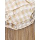 thumbnail image 4 of Pantalones para niñas con estampado a cuadros, diseño sin mangas, volantes, dobladillo y botones, pantalones para niñas, 4 of 4