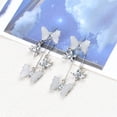 thumbnail image 4 of Long CZ Butterfly Tassel Drop Dangle Earrings for Women Gold-Toned Crystal Rhinestone Animal Insect Dangling Studs Earring Fashion Wedding Halloween Jewelry, 4 of 12