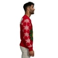 thumbnail image 3 of Grinch Head Santa Hat Wreath Snowflakes Ugly Christmas Sweater Red, 3 of 5