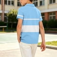 thumbnail image 6 of JOANKDMI Striped Shirts Boys 7-8 Collared Short Sleeve Color Block Tops Kids Casual Athletic T Shirts Summer School Uniform Tees for Golf Tennis Sport Daily Wear, 6 of 8