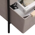 thumbnail image 3 of Buró Estilo Kanso con 1 Cajón y 1 Estante de Almacenamiento para Hogar y Oficina, Organizador con Estructura Metálica y Cajón de Tela No Tejida (Gris Claro y Natural), 3 of 4