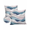 thumbnail image 6 of Outdoor Pillow Covers Throws Gradient Abstract Ocean Waves,Waterproof Pillow Cases Pack of 2 Blue Pink White Wave Line,Durable Cushion Cover Pillowcase for Patio Balcony Couch Garden, 6 of 7
