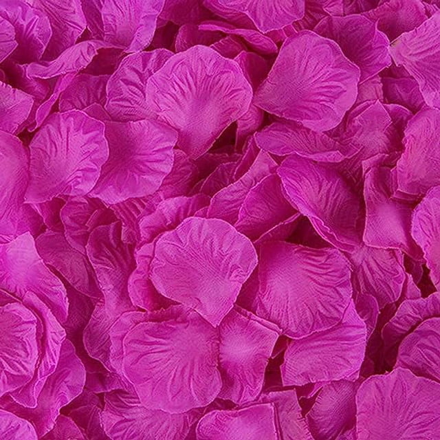 Nvzi 1000 piezas de pétalos de rosa artificiales para decoración de fiestas de bodas fucsia