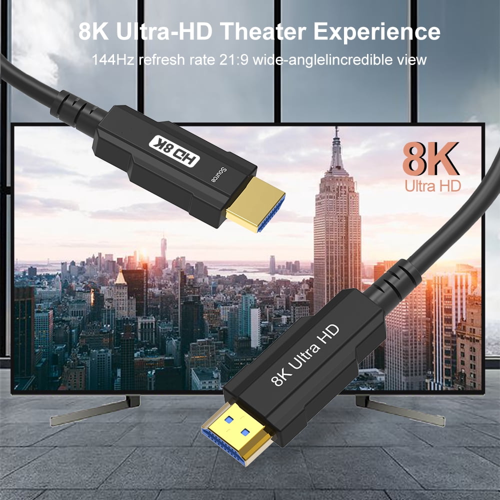 AUBEAMTO 8K HDMI 2.1 Fiber Optic Cable 33ft Supports 4K@120Hz, 8K@60Hz, 7680x4320 Resolution, 48Gbps for PS5 PS4 HDTV etc