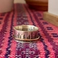 thumbnail image 2 of Two Tone Electroplated Antique Silver Rings With Engraved Forest Birds And Geometric Design For Womens Jewelry, 2 of 5