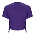 thumbnail image 6 of Fartey Crop Tops for Women Soft Comfy Crewneck Short Sleeve Shirts Slim Fit Summer T Shirts Solid Color Tees Y2k 2025 Trendy Blouses Purple M, 6 of 7