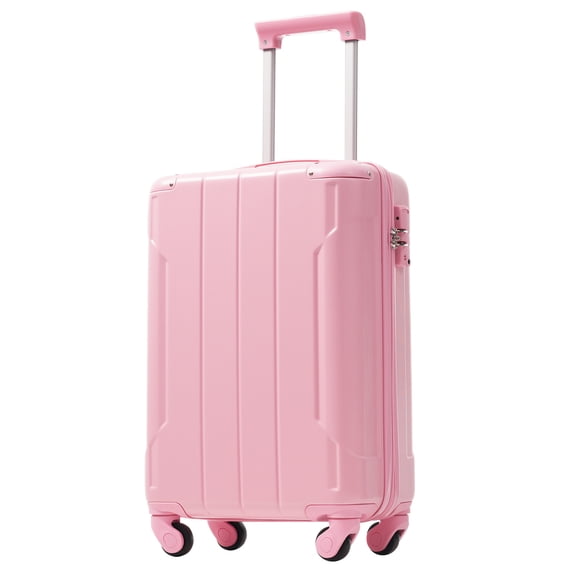 Hardshell Luggage, Lightweight Durable ABS Suitcase with Double Spinner Wheels, TSA Lock, 20 Inch Travel Carry On Luggage, Pink