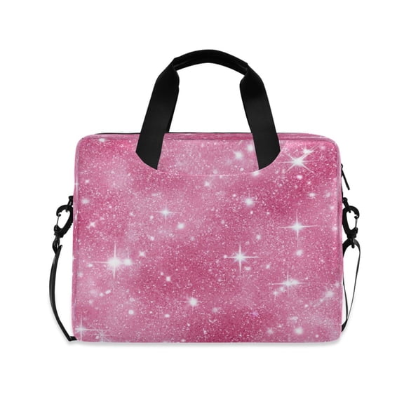 16" Laptop Tote Bag Laptop Sleeve Case Computer Briefcase for Work & Travel Pink Glitter Background