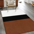 thumbnail image 4 of 2.7x5 Area Rugs, Brown Black White Boho Non-Skid Rubber Backing Large Rectangle Rugs - Living Room Bedroom Home Office, Modern Striped Art Indoor Floor Mat Carpets Washable Rug, 4 of 9