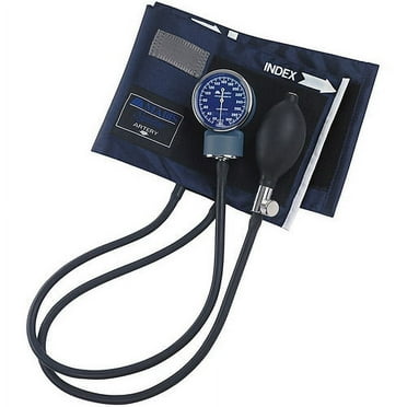 MABIS Aneroid Sphygmomanometer Blood Pressure Gauge, Adult Cuff, Blue