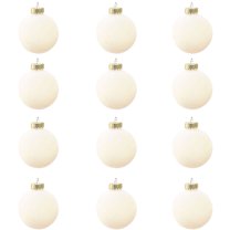 JLFNYA 12 Pcs Velvet Christmas Balls Bulk Flocked Christmas Tree Ball Ornament Plastic Balls Xmas Decorative Hanging Ornaments Christmas Tree Decoration for Xmas Tree (2.4 Inch)