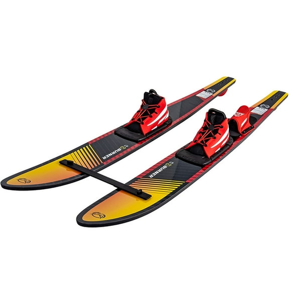 HO Sports Burner Combo Water Skis with Blaze Bindings and Rear Toe Strap Bar