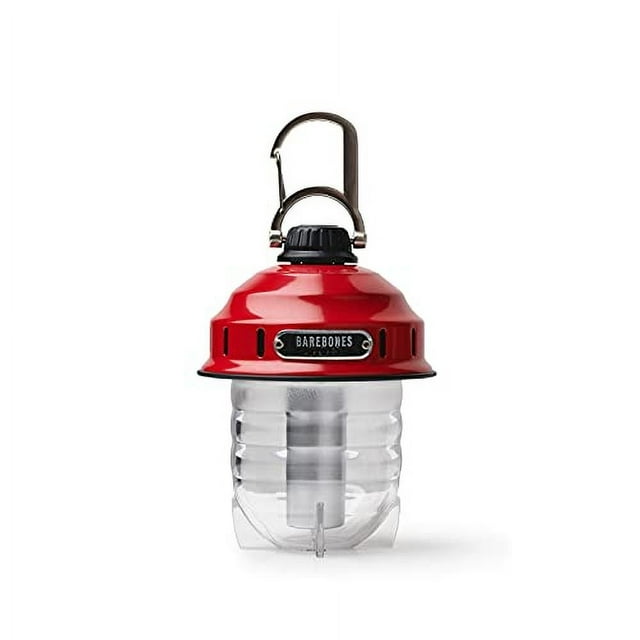 Barebones Beacon Hanging Light - Rechargeable Camping Lantern with USB LED Light - Hanging Lantern for Outdoor Adventures (Red)