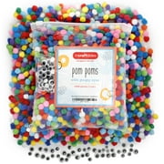 Pom Poms for Crafts with Googly Eyes 1500pcs by Incraftables (1 cm Pompoms)