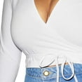 thumbnail image 3 of American Apparel Women Cotton Spandex Julliard Long Sleeve Top, White, Small, 3 of 7