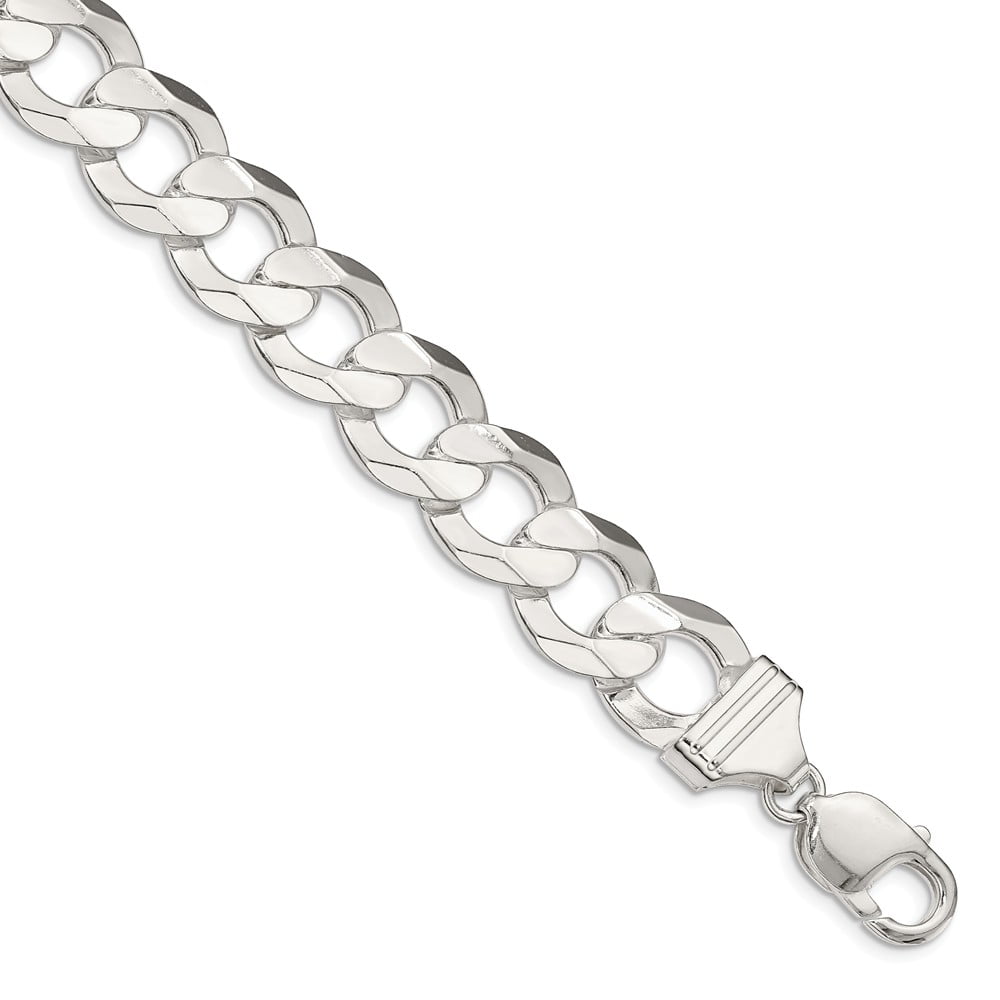 with Secure Lobster Lock Clasp Solid 925 Sterling Silver 4.5mm Beveled Cuban Curb Chain Necklace