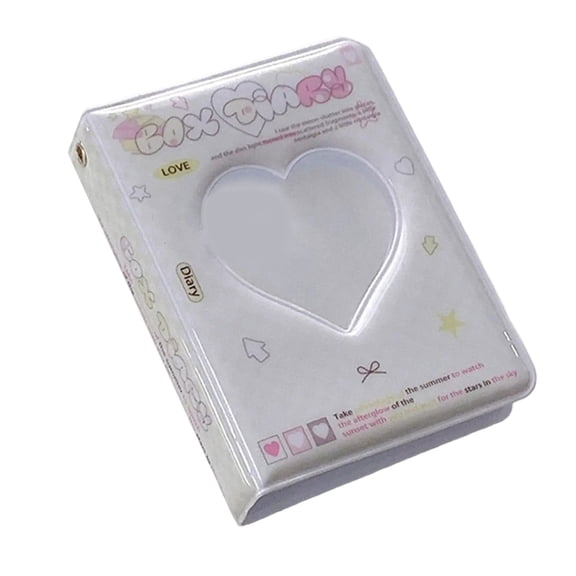 3Inch Small Photo Card Album Heart Hollowed Styles Covers with 40 Pocket Card Binder Book for Capturing Daily Moment