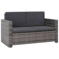 thumbnail image 3 of vidaXL 2 Piece Garden Lounge Set with Cushions Poly Rattan Grey, 3 of 5