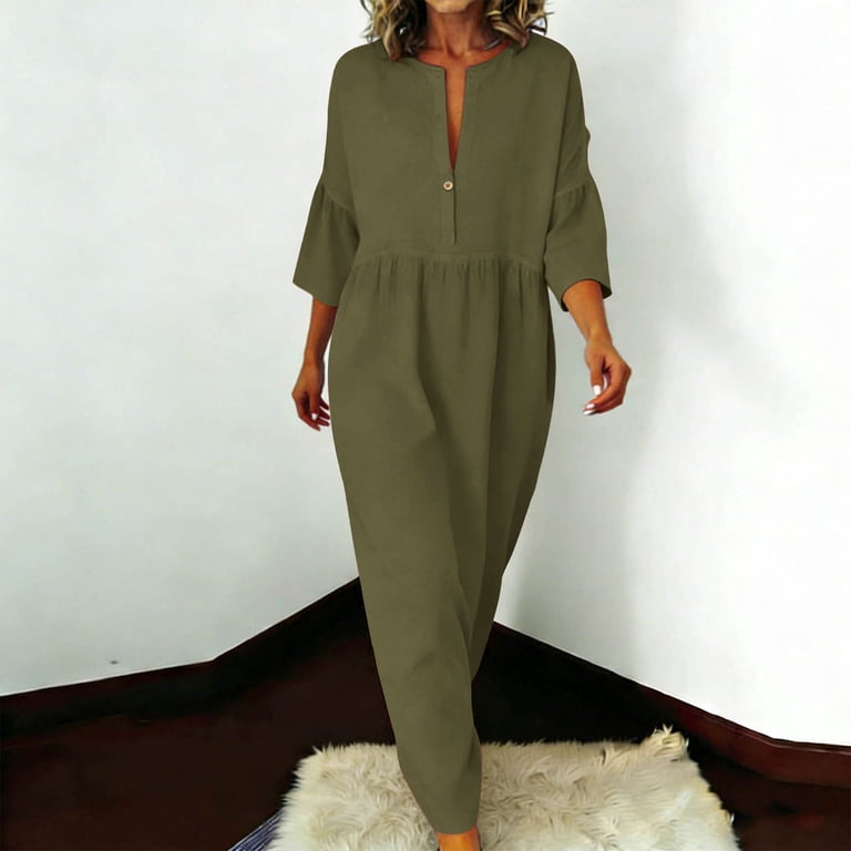 classy elegant casual dresses Women's Casual Satin Maxi Dress with Empire Waistline and 3/4 Sleeves Ankle-Length Solid Orange from Dhgate Basic & Casual Dresses