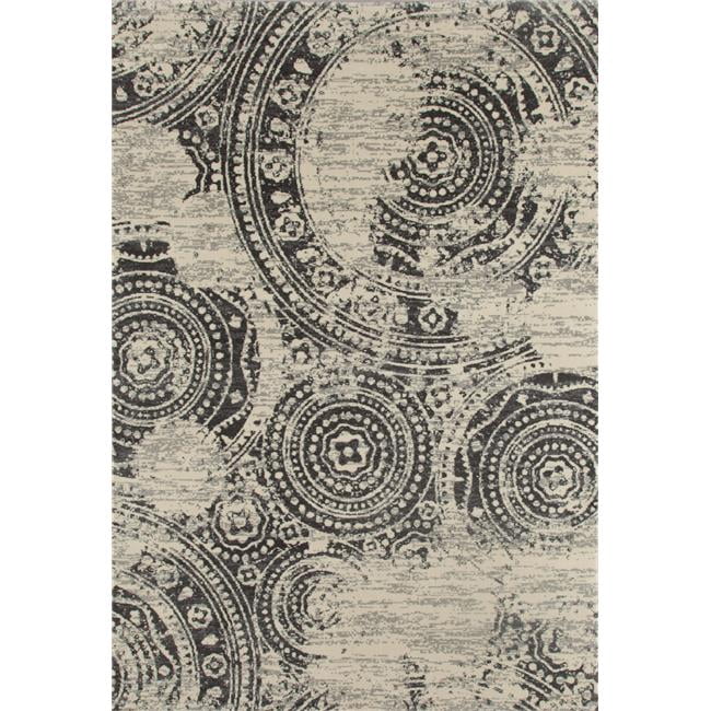 Art Carpet 24170 9 x 13 ft. Milan Collection Coins Woven Area Rug, Gray