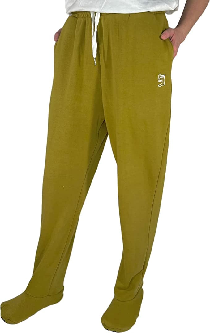 Cozy Toes Adult Footed Sweatpants with Sherpa Fleece Lined Feet