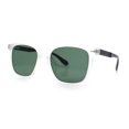 thumbnail image 4 of Spring Hinge Woodbuff Arm Studious Horn Rim Plastic Sunglasses Frost - Green, 4 of 8