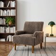 thumbnail image 3 of Leumius Modern Accent Chair with 9" Solid Wood Legs, Comfortable Upholstered Corduroy Armchair for Living Room Bedroom, Office Dark Coffee, 3 of 9
