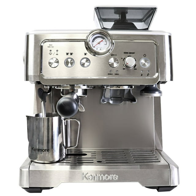 Kenmore Machine à Espresso en Acier Inoxydable avec Broyeur et Mousseur à Lait