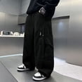 thumbnail image 2 of LIIPEE Boys Cargo Pants With Multiple Pockets Casual Fashion Solid Color Elastic Waist Baggy Wide Leg Trousers Kids Comfortable Breathable Versatile Bottoms,9-10 Years, 2 of 6