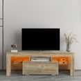 thumbnail image 2 of Kadyn LED Tv Stand for 55" Tv, Farmhouse Entertainment Center with LED Lights, Tv Console for Home, Wood, 2 of 9
