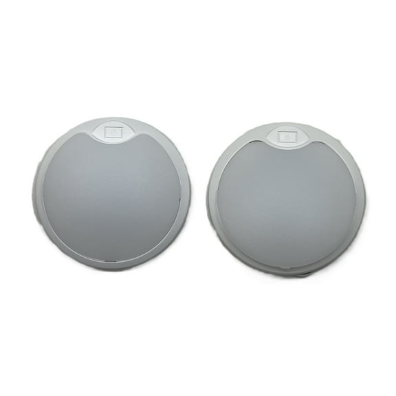 (2) White LED White Base 4.5 inch Round Camper RV Trailer Dome Lights NO Switch
