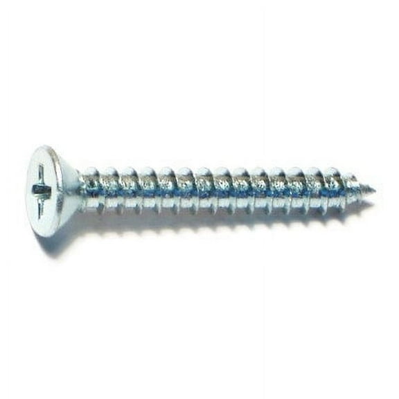 #8 x 1-1/4" Zinc Plated Steel Phillips Flat Head Sheet Metal Screws SMSFLS-122