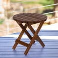 thumbnail image 4 of Shine Company Table d'Appoint Ronde Pliante en Bois Massif, Petite Table de Patio Adirondack Extérieure, Chêne, 4 of 4