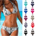 thumbnail image 3 of Mujeres Con Almohadillas en El Pecho Sin Soporte de Acero Con Cuello en V Cuello Halter Seaside Beach Swim Bikinis Set Split Traje de Baño Odeerbi ODB117479, 3 of 3