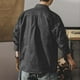 thumbnail image 4 of Blusa y camisa de manga larga con cuello vuelto para hombre, de poliéster, holgada, de color liso, con bolsillos y botones a la moda., 4 of 4