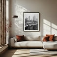 thumbnail image 2 of The Pond in Snow 02 B&W - Manhattan New York Photography Black and White Snow Cityscape Winter Nature Architecture Scenic Black Framed Wall Art Print 6 x 8 inches, 2 of 4
