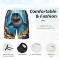 thumbnail image 5 of Lsque Mens Swim Trunks Colorful Underwater Shark Pattern - Bathing Suit Compression Liner - Beach Swim Shorts Swimwear - (S-3XL) - Stretch Quick Dry -Medium, 5 of 9