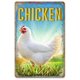 thumbnail image 1 of Letrero de metal con diseño de gallinas, letreros divertidos para pared, letreros de hojalata con diseño de gallinas, decoración campestre para el hogar, tamaño: 8 x 12 pulgadas, 1 of 4